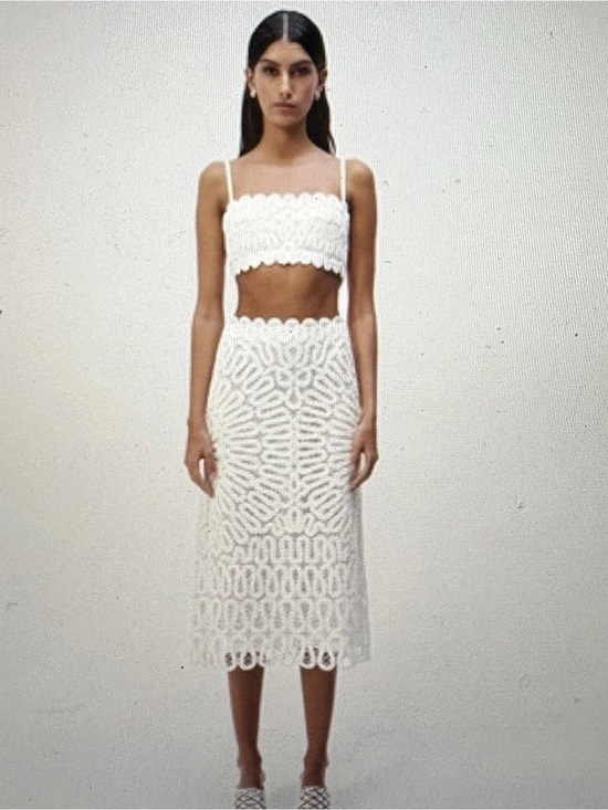 Jonathan Simkhai Dresses & Skirts - NWT Jonathan Simkhai White Crochet Midi Skirt Size 8